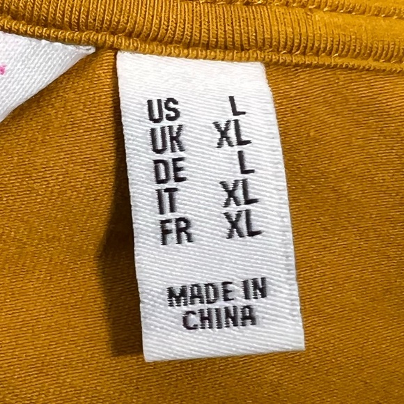 Isaac Mizrahi Live Mustard Yellow 3/4 Sleeve Tunic With Pockets, Cotton/Modal Lg - Picture 9 of 10